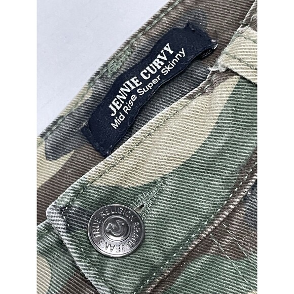 True Religion Women 30 Jeans Jennie Curvy Skinny Stretch Camo Military Urban Y2K - Picture 7 of 16